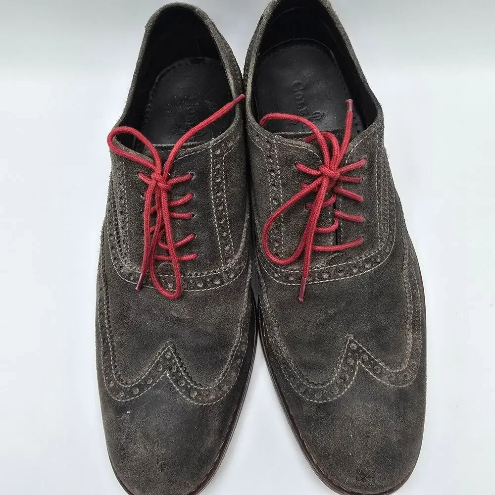 Cole Haan mens Colton suede charcoal gray oxford dress‎ shoes size 8